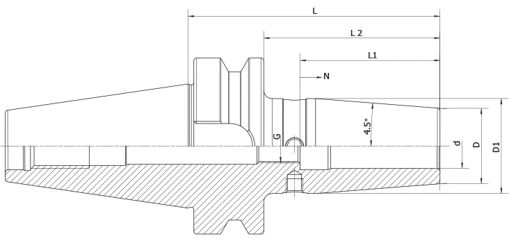 Термозажимной патрон AdvaCut BT30, ø=4мм, H=120мм, с уклоном 4.5°; MAS403/BT; G2.5