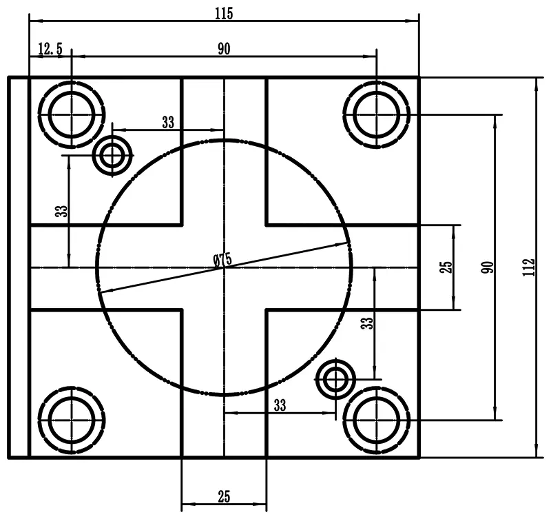 Держатель расточных резцов и корпусных сверл Ø50 мм, BMT75, H=90 мм, внешняя и внутр. СОЖ