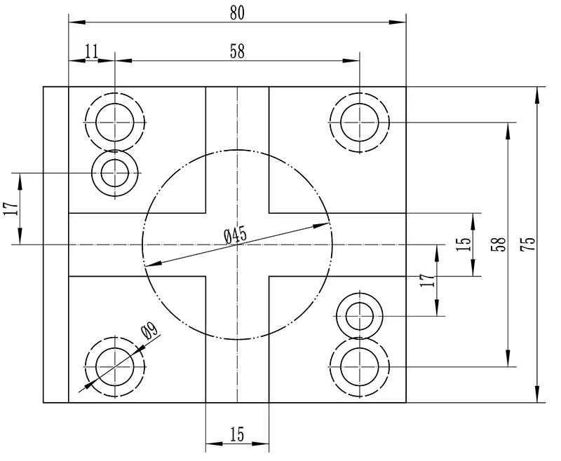 Держатель расточных резцов и корпусных сверл Ø40 мм, BMT45, H=65 мм, внешняя и внутр. СОЖ