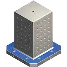 Куб 250х250 основанием 400х400 и высотой 450 с сеткой калиброванных резьбовых отверстий М12