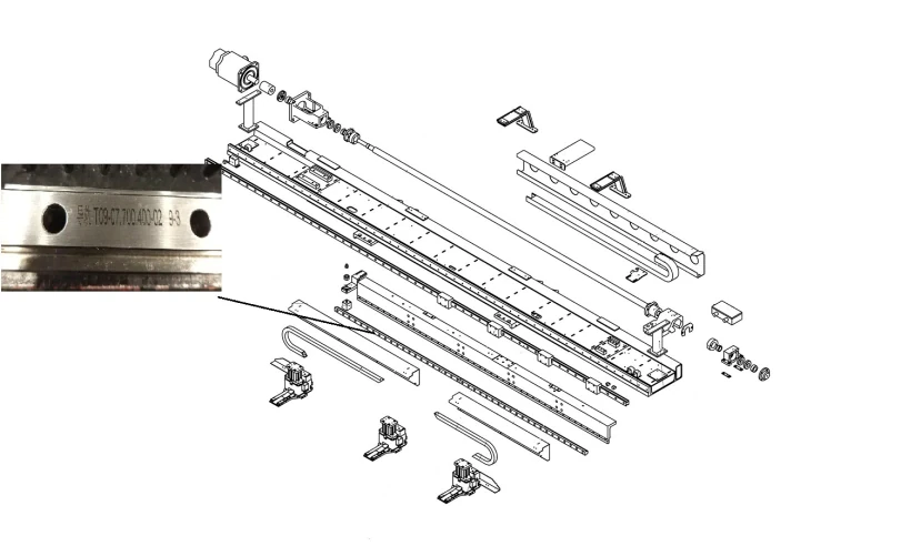 Направляющая зажимов листа T09-07,700,400-02 9-3, комплект (2 шт)