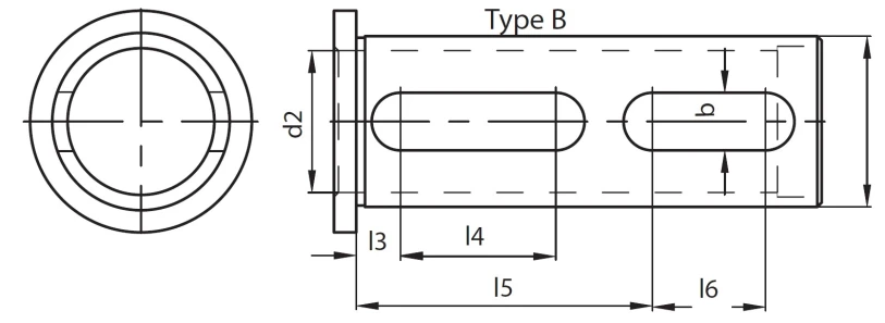 Редукционная втулка с профрезерованными окнами, D40 - D32, длина 110 мм