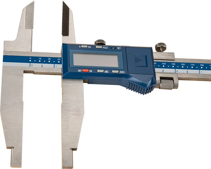 Штангенциркуль цифровой IP54 с усиленной конструкцией, скруглёнными и стандартными губками, микроподачей; 0-500мм/0-20"; 0,01мм/0,0005"длина губок 150