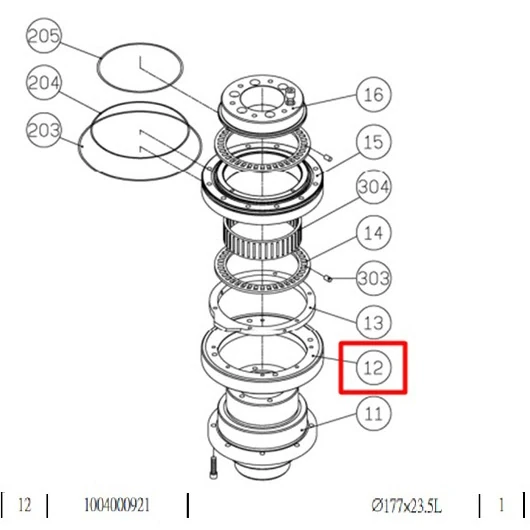 Червячная шестерня поворотного стола MNC-251R-2TE7