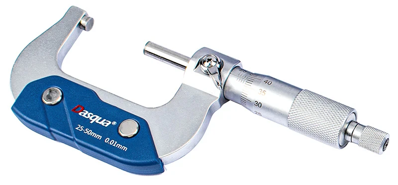 Микрометр гладкий с хромированным корпусом; 25-50мм; 0,01мм