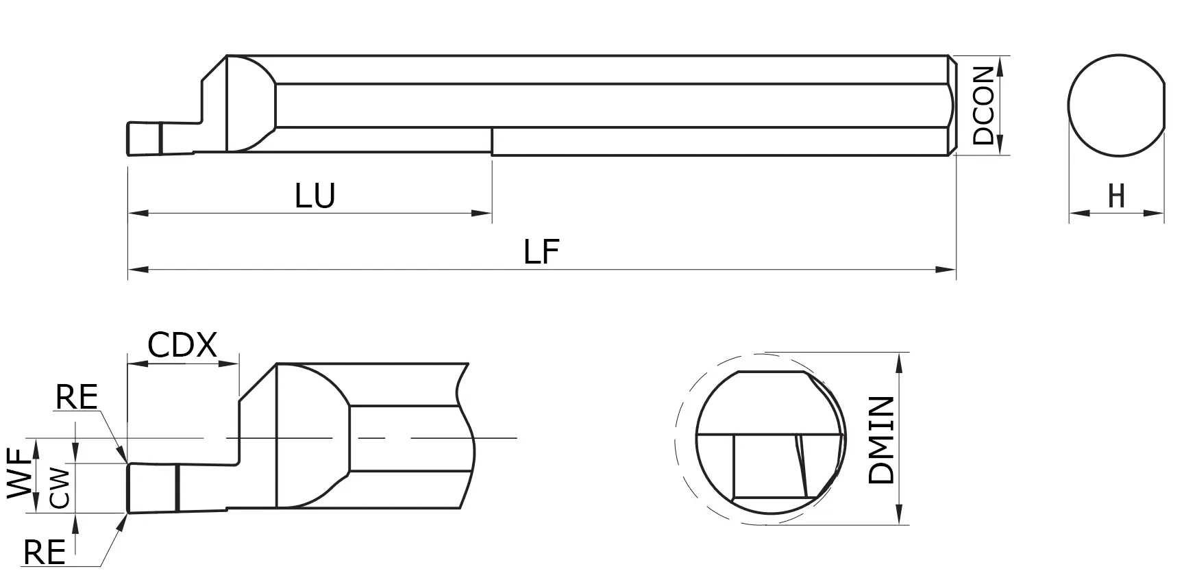 Мини-резец торцеканавочный MKTKR-060-150-050-NS