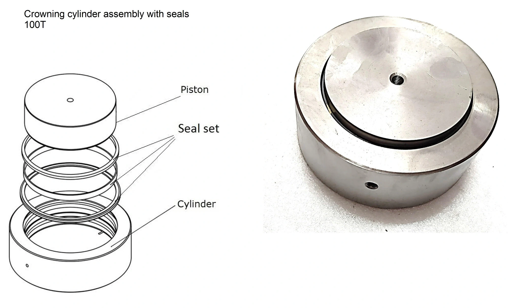 Гидроцилиндр системы бомбирования 100 т.