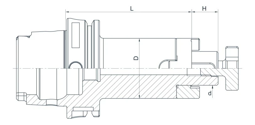 Комбинированный держатель AdvaCut для торцевых фрез HSK100A, посадочный ø22мм, L=60мм; DIN 69893; AD; G2.5