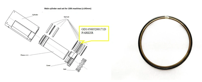 Уплотнительное кольцо OD145005200171D PARKER, 100T
