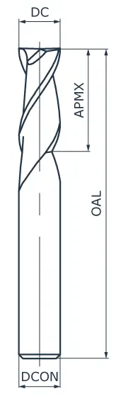 Фреза концевая твердосплавная BNS02-SQCM4-020-006-000-FM, ØD 2 мм