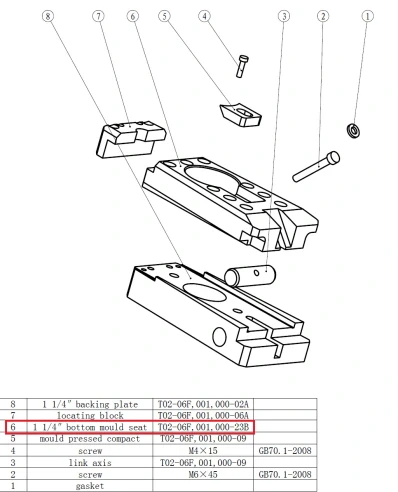 Держатель матрицы В станции старого образца T02-06F,001,000-23B