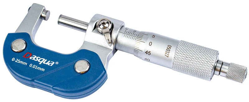 Микрометр гладкий с хромированным корпусом; 0-25мм; 0,01мм