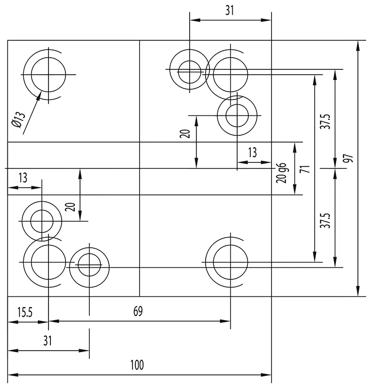 Держатель радиальных резцов 25х25 мм, BMT65 NAKAMURA, H=80 мм