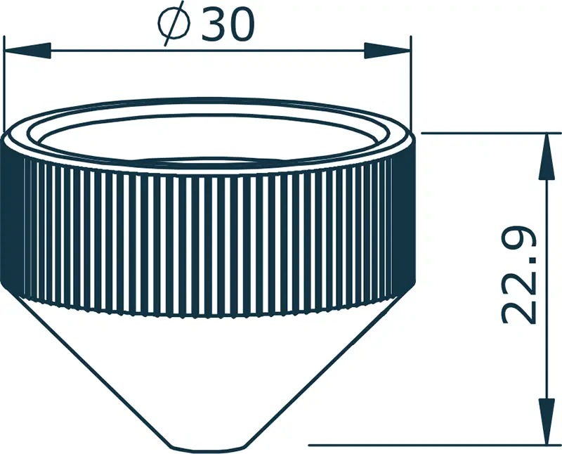 Внешнее сопло D08 для Mitsubishi LVP, Amada X1 (BQ933D221H04)