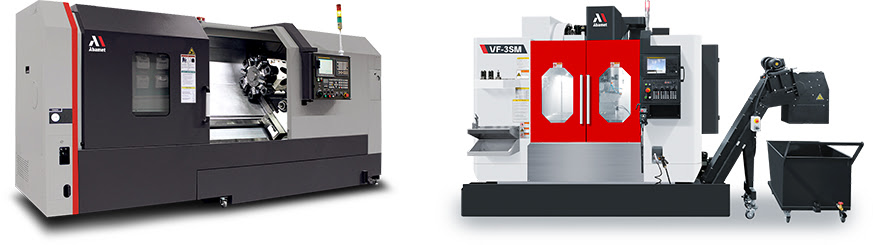 Токарный станок Abamet серии ST (слева) и фрезерный станок Abamet серии VF (справа)