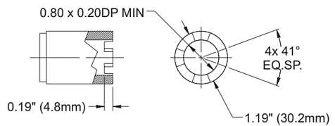 Размеры шлицевого соединения станков Haas