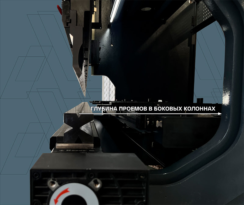 Глубина проемов в боковых колоннах