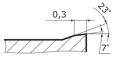 Сечение пластины для черновой обработки