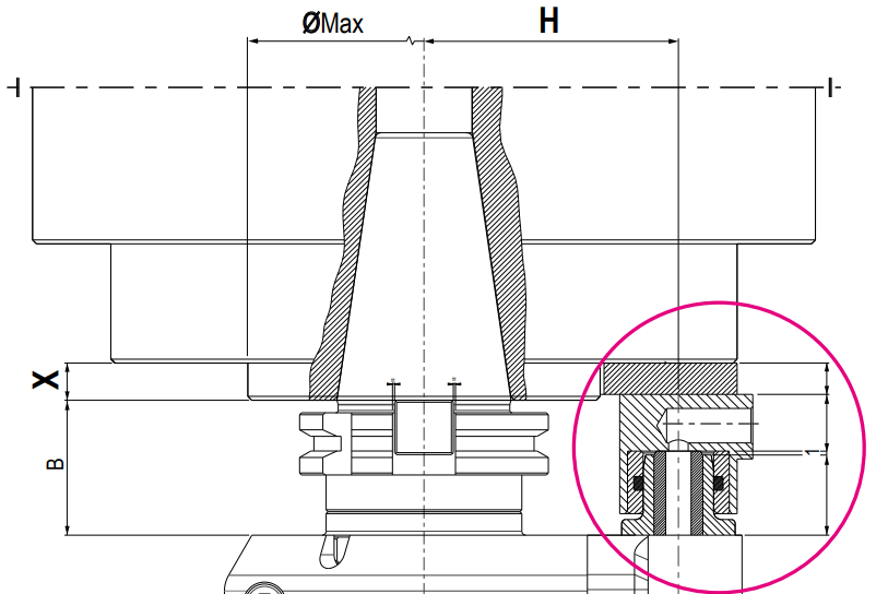 Чертеж соединения пина со стоп-блоком