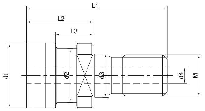 Штревель OTT (NT DIN2080) для оправок MAS 403/BT и DIN 69871-SK (чертеж)